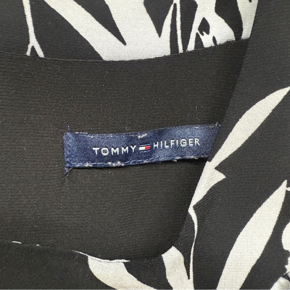**SOLD**Tommy Hilfiger Black White Floral Halter Fit & Flare Dress - Picture 5 of 8